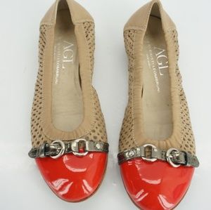 Attilio Giusti Leombruni Red Patent Flats